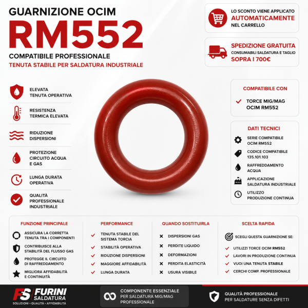guarnizione compatibile OCIM RM552 è un componente tecnico professionale