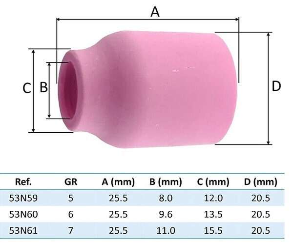 Ugello ceramica per saldatura WP9/20
