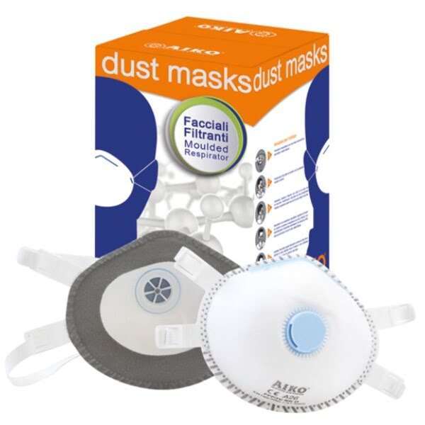 Immagine della maschera protettiva A26 FFP3V con valvola, progettata per offrire un'elevata protezione respiratoria contro particelle molto fini e agenti patogeni nell'aria.