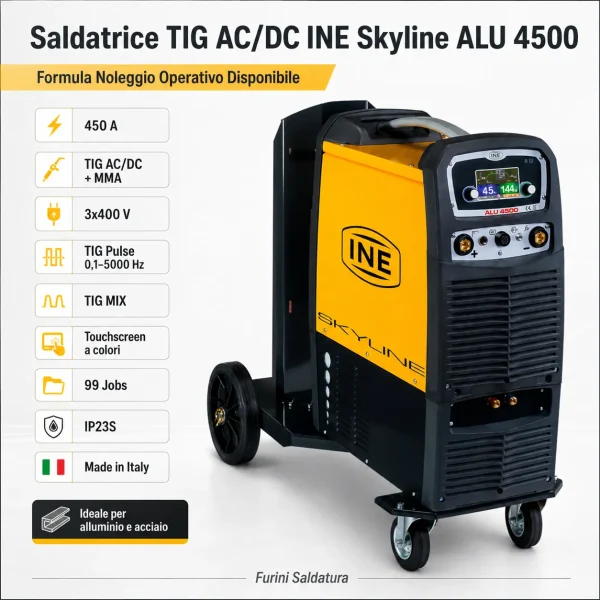 Saldatrici TIG AC DC INE SKYLINE ALU 2000 3000 4500 per alluminio