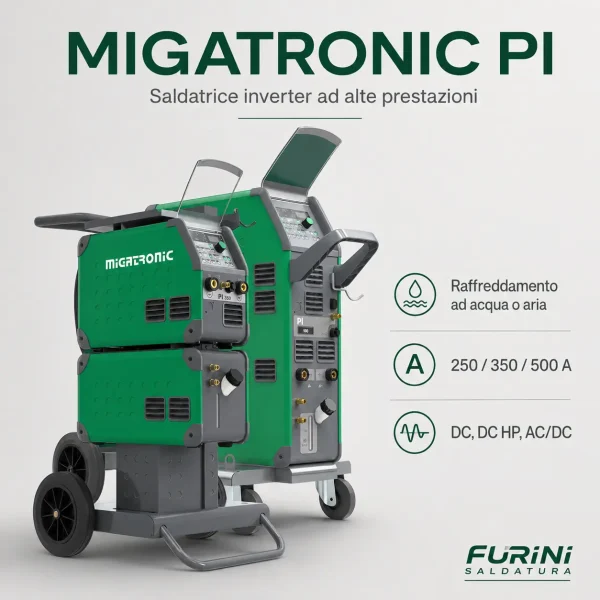 Saldatrici TIG Migatronic Pi 250 350 500 DC AC DC professionali