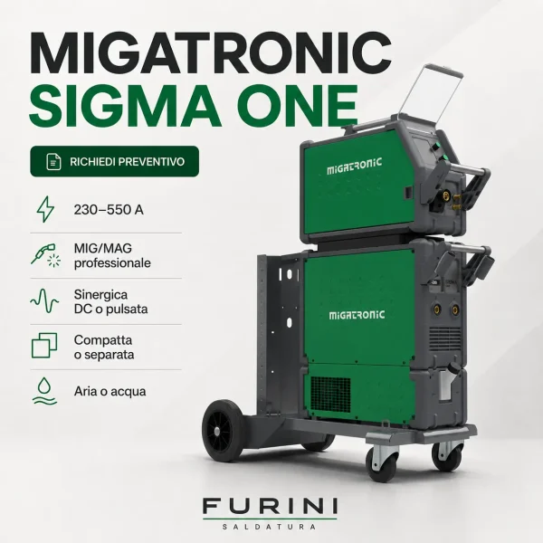 Saldatrici MIG MAG Migatronic Sigma One 230 270 300 400 e 550 sinergiche e pulsate