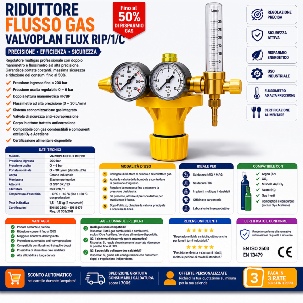 Riduttore Flusso Gas VALVOPLAN FLUX