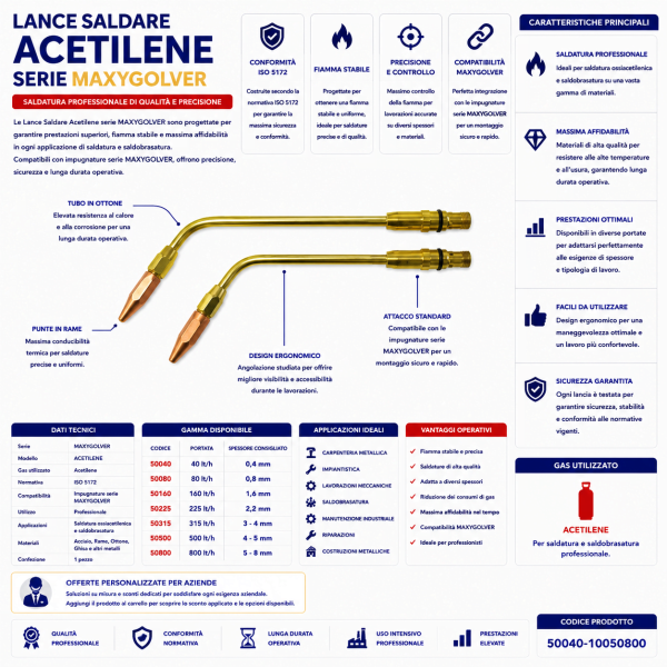 Lancia per Saldatura AC MAXY per Acetilene
