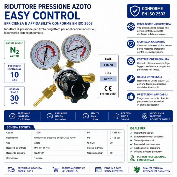 Riduttore Pressione Azoto EASY CONTROL