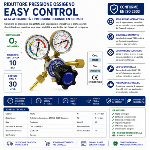 Riduttore Pressione Ossigeno EASY CONTROL