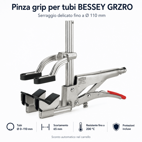 Pinza grip per tubi BESSEY GRZRO fino a 110 mm