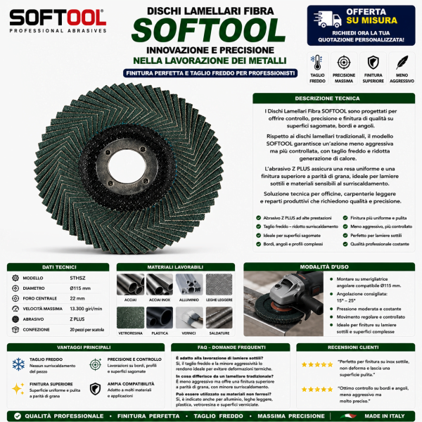Disco lamellare SOFTOOL fibra Z PLUS per superfici sagomate