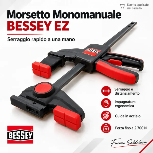 Morsetto monomanuale BESSEY EZR per guide profili e banchi da lavoro