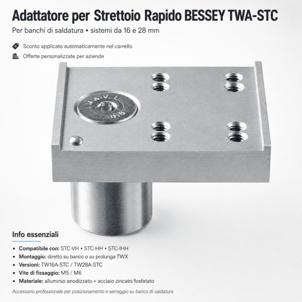 Adattatore BESSEY TWA-STC per strettoio rapido