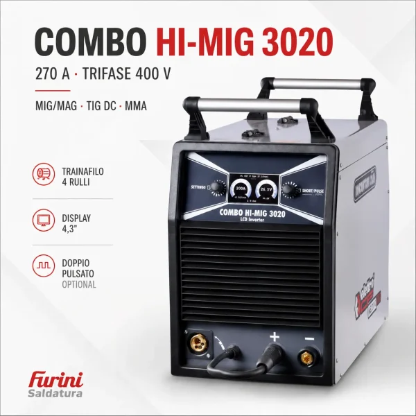 Saldatrice Elettro CF COMBO HI-MIG 3020 270 A trifase MIG MAG TIG MMA