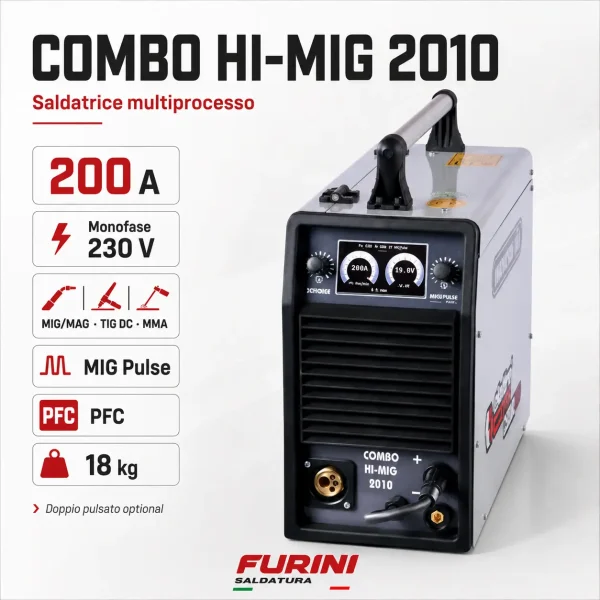 Saldatrice Elettro CF COMBO HI-MIG 2010 200 A monofase MIG Pulse TIG MMA