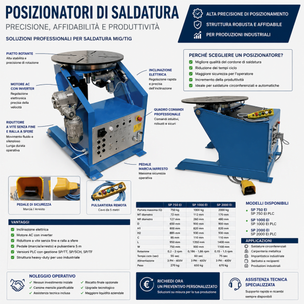 Posizionatori Saldatura SP 750 EI – SP 1000 EI – SP 2000 EI