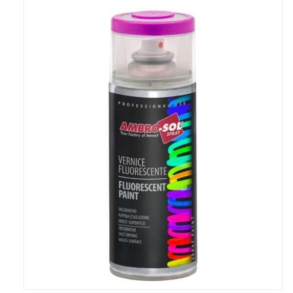 Spray effetto fluorescente ad alta visibilità su fondo bianco