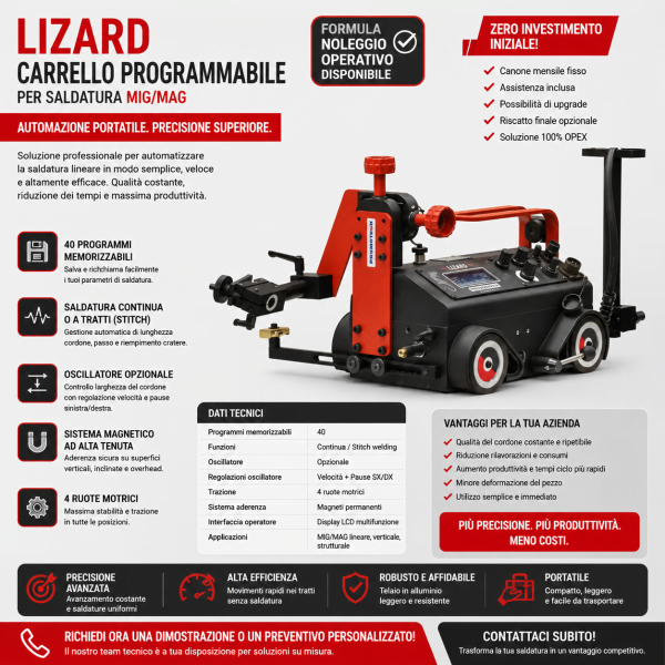 LIZARD carrello programmabile per saldatura
