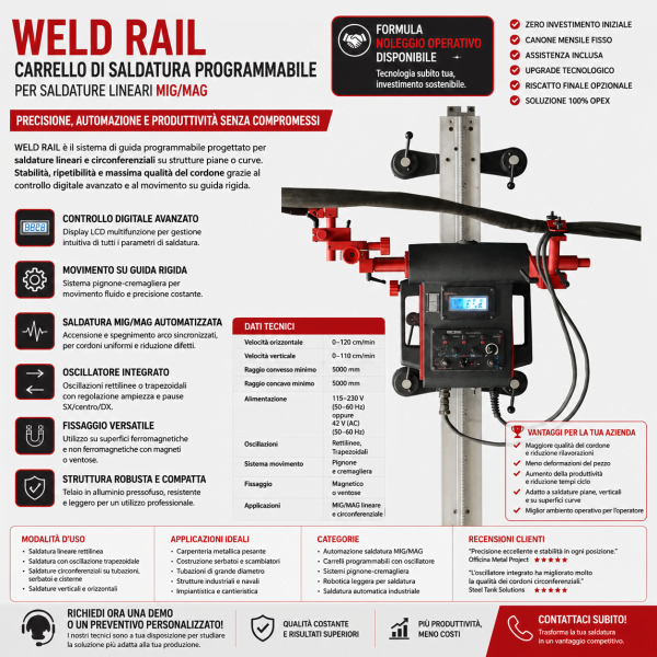 Carrello Programmabile per Saldatura con Oscillatore Integrato RAIL BULL